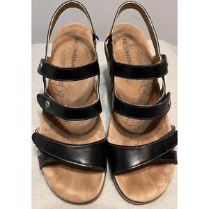 Romika Womens Black Bali Wedge Sandals‎ EU/38 US 7.5